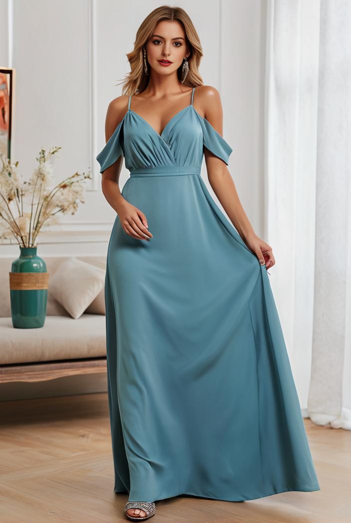 off shoulder spaghetti strap a line maternity dress 116585
