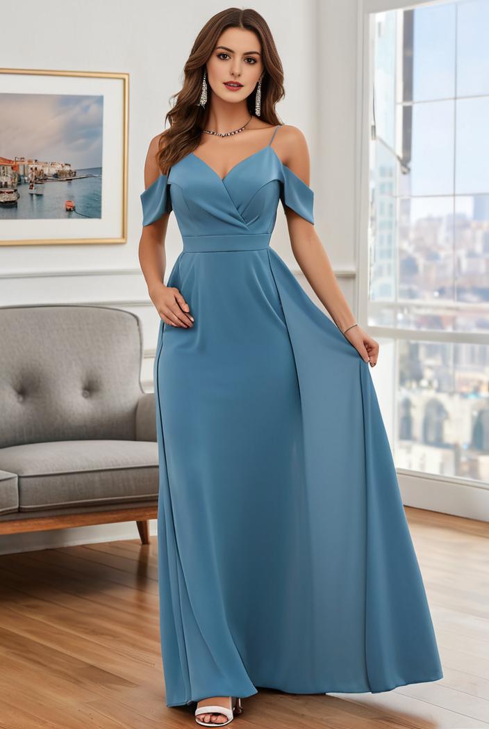 off shoulder spaghetti strap a line maternity dress 116590