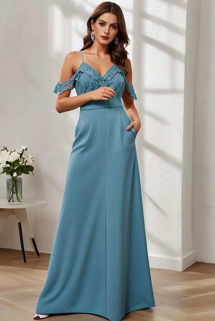 off shoulder spaghetti strap a line maternity dress 116591