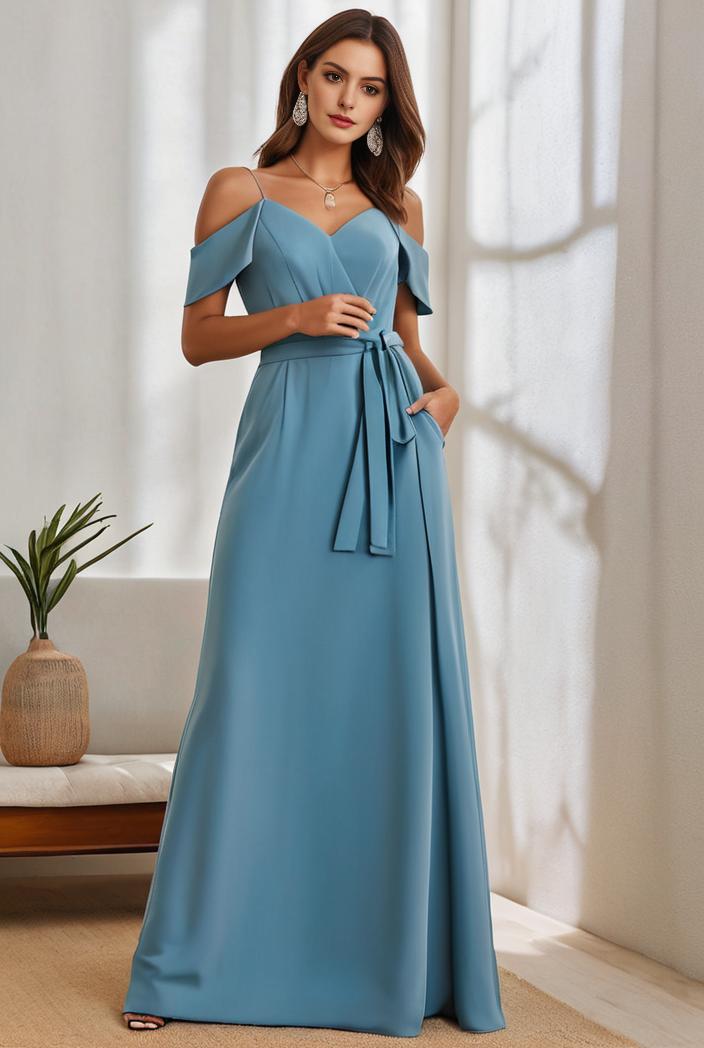off shoulder spaghetti strap a line maternity dress 116598