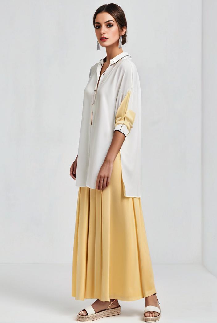 pleated high waist commuting temperament maxi dress 116930