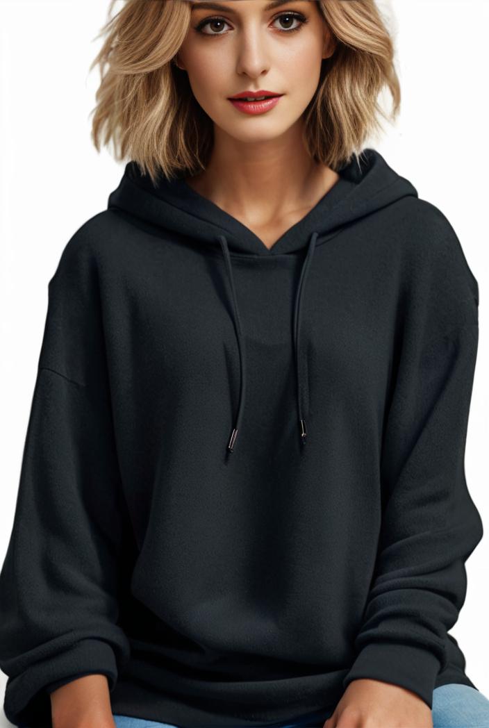 plus size casual hoodie women s plus solid ribbed long sleeve slight stretch hoodie drawstring sweatshirt 117892