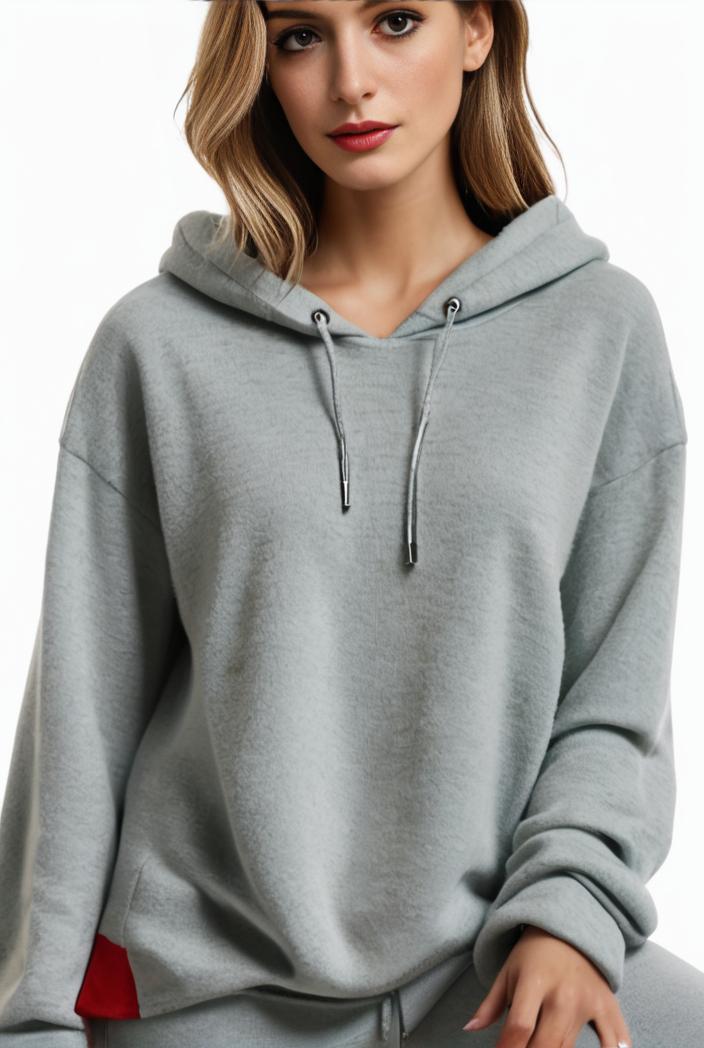 plus size casual hoodie women s plus solid ribbed long sleeve slight stretch hoodie drawstring sweatshirt 117904