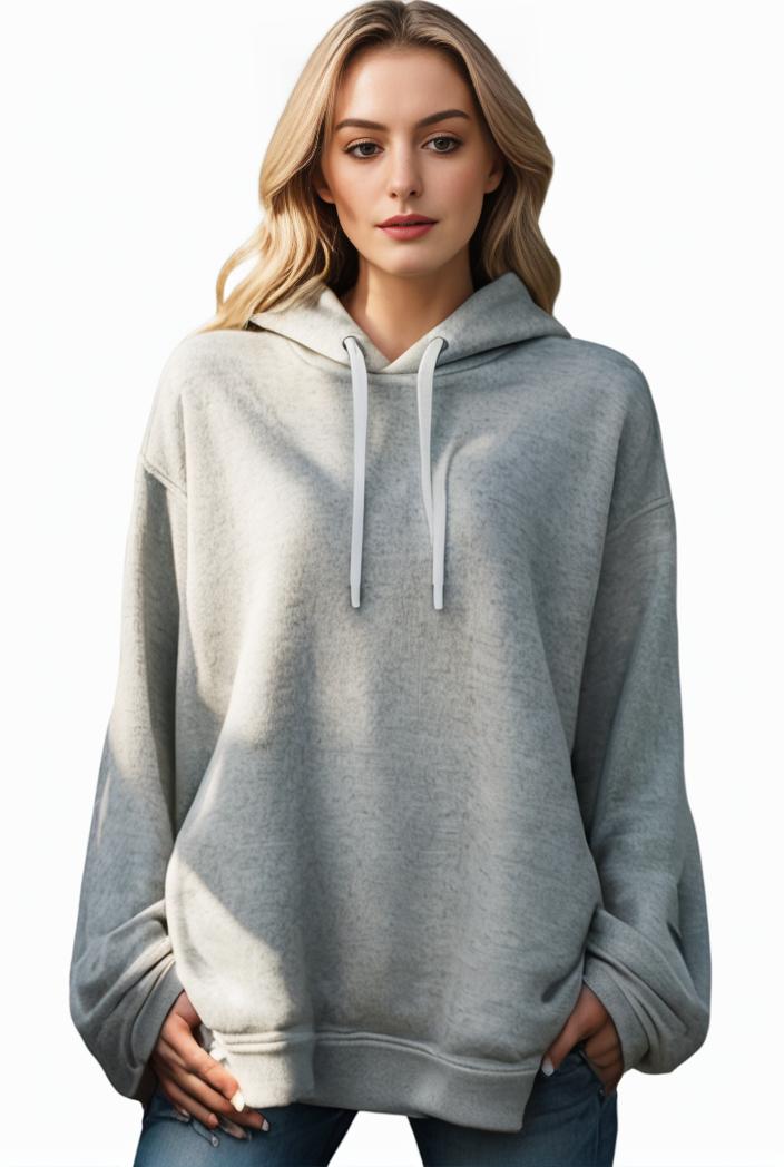 plus size casual hoodie women s plus solid ribbed long sleeve slight stretch hoodie drawstring sweatshirt 117914