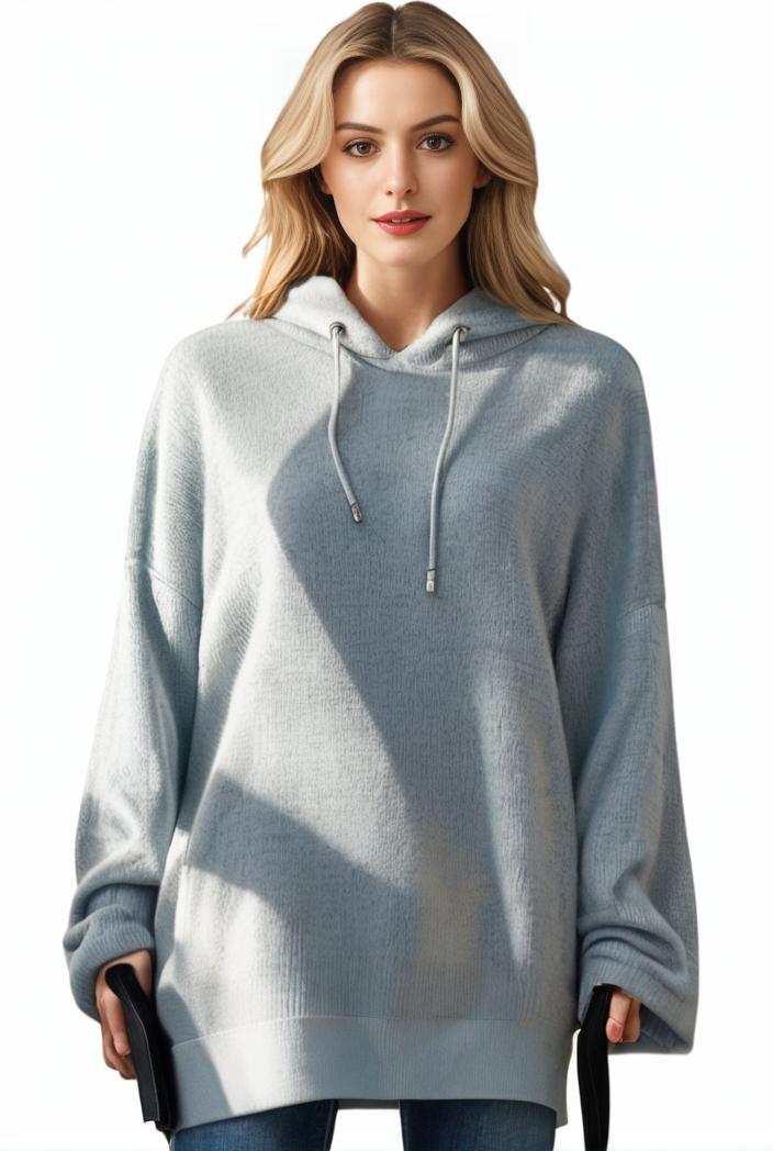 plus size casual hoodie women s plus solid ribbed long sleeve slight stretch hoodie drawstring sweatshirt 117917