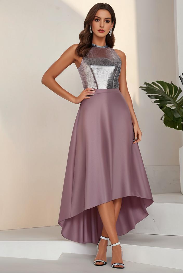 plus size sequin high low deep v neck tulle evening dresses 119992