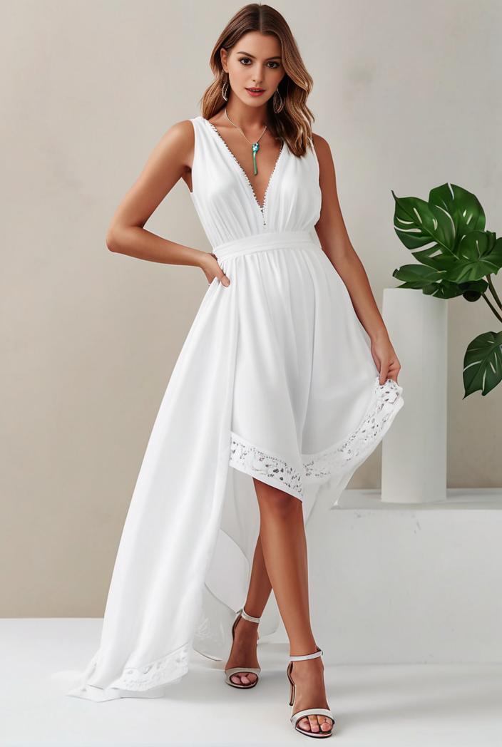 plus size sequin high low deep v neck tulle evening dresses 120011