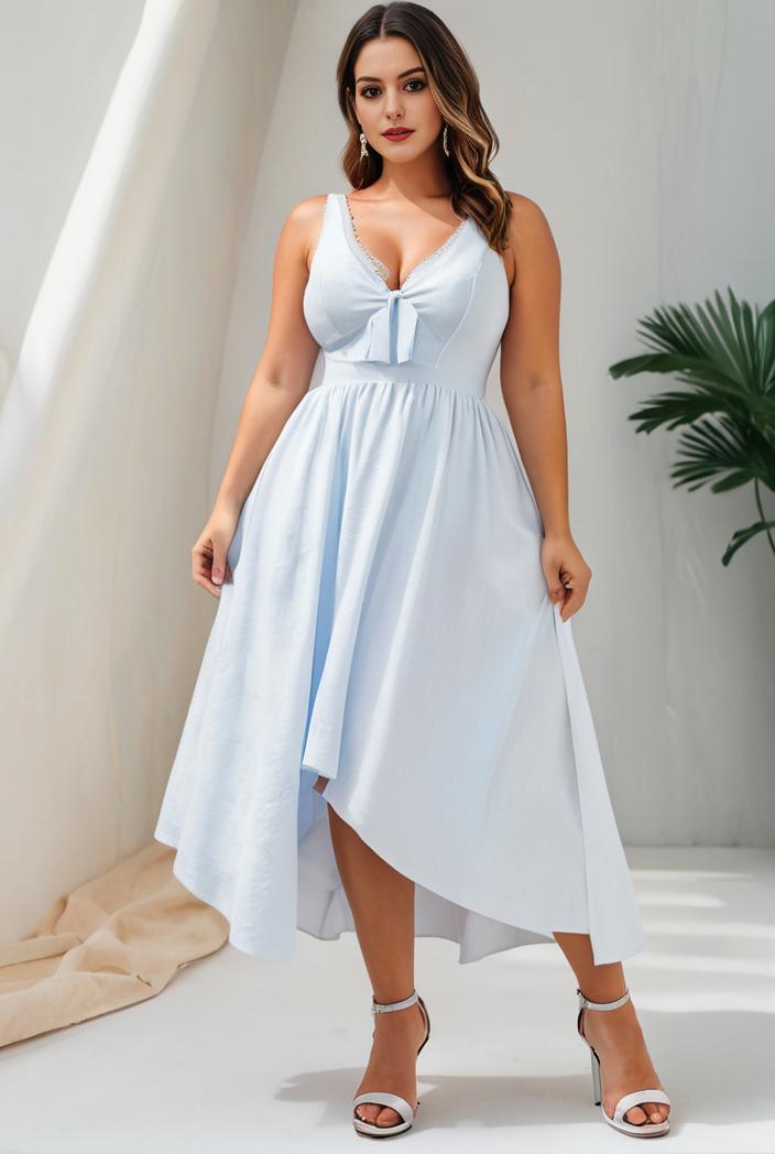 plus size sequin high low deep v neck tulle evening dresses 120017