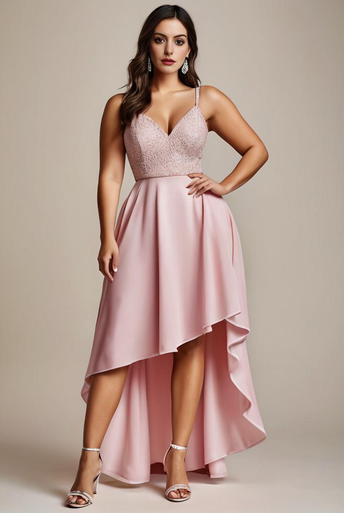plus size sequin high low deep v neck tulle evening dresses 120047