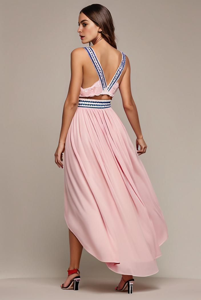 plus size sequin high low deep v neck tulle evening dresses 120050