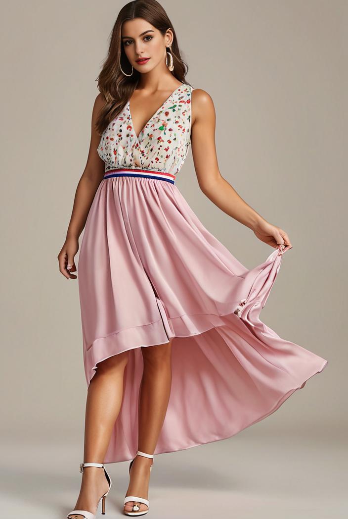 plus size sequin high low deep v neck tulle evening dresses 120059