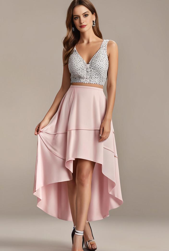 plus size sequin high low deep v neck tulle evening dresses 120072