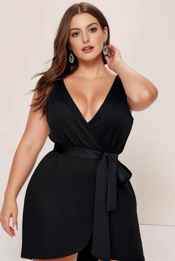 plus size shiny v neck side slit formal evening dress 120096