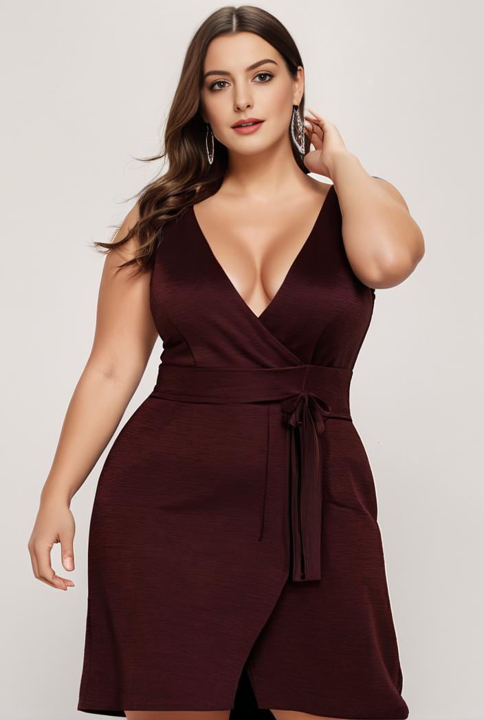 plus size shiny v neck side slit formal evening dress 120206
