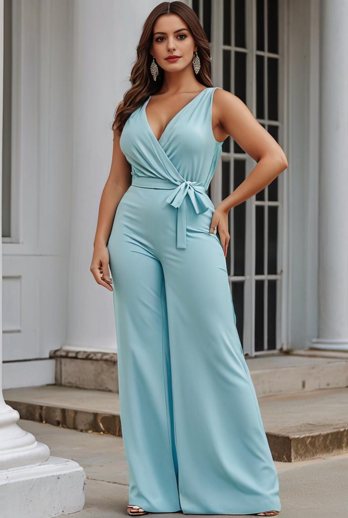 plus size shiny v neck side slit formal evening dress 120369