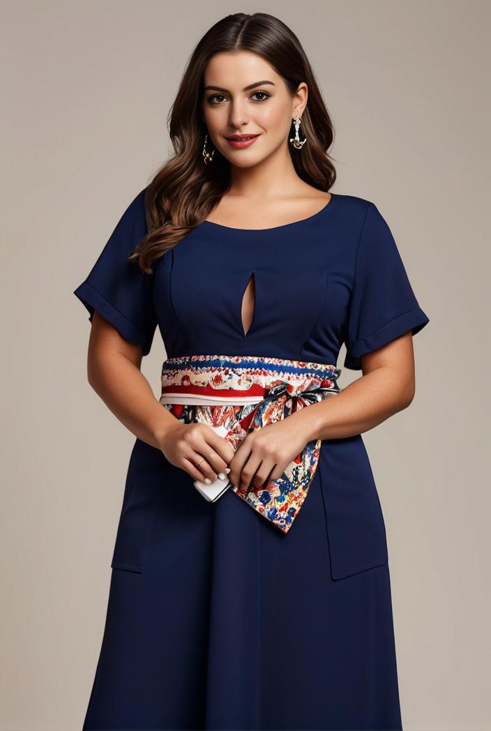 plus size simple chiffon pleated a line round neckline bridesmaid dress 120439