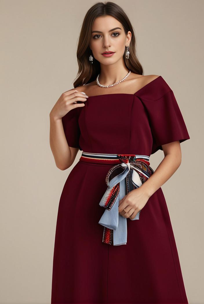 plus size simple chiffon pleated a line round neckline bridesmaid dress 120446