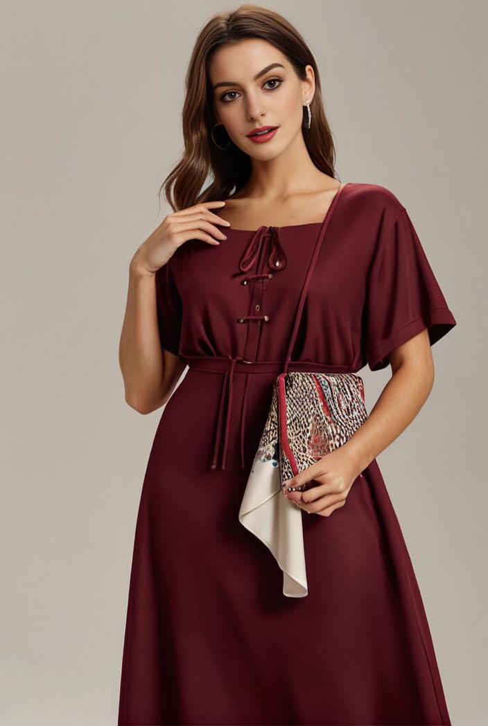 plus size simple chiffon pleated a line round neckline bridesmaid dress 120449