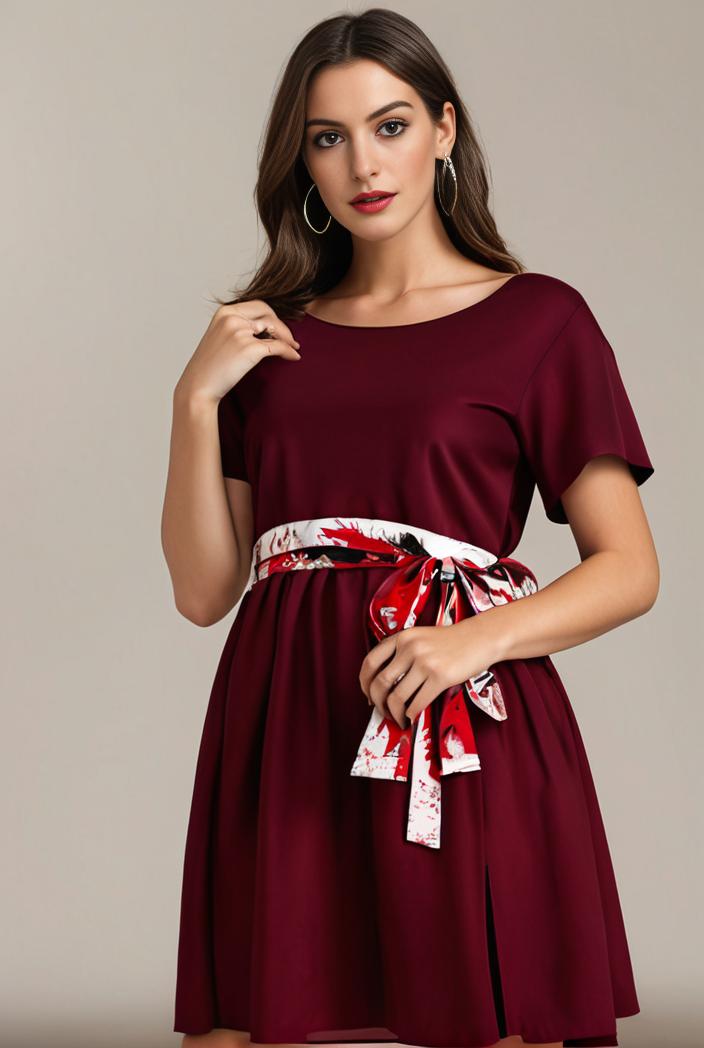 plus size simple chiffon pleated a line round neckline bridesmaid dress 120451