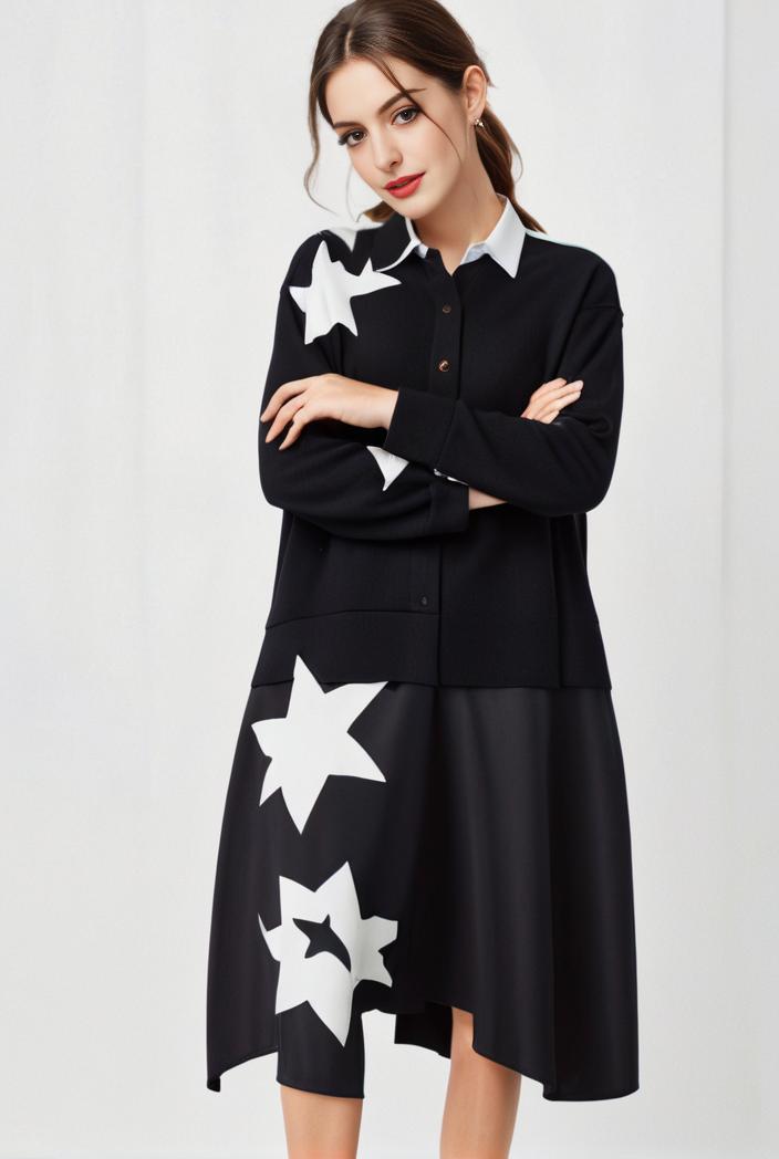 size curve dresses plus size loose elegant floral pattern stitching midi dress 124032