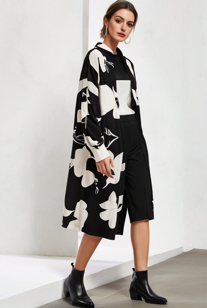 size curve dresses plus size loose elegant floral pattern stitching midi dress 124046