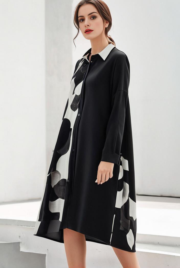size curve dresses plus size loose elegant floral pattern stitching midi dress 124058