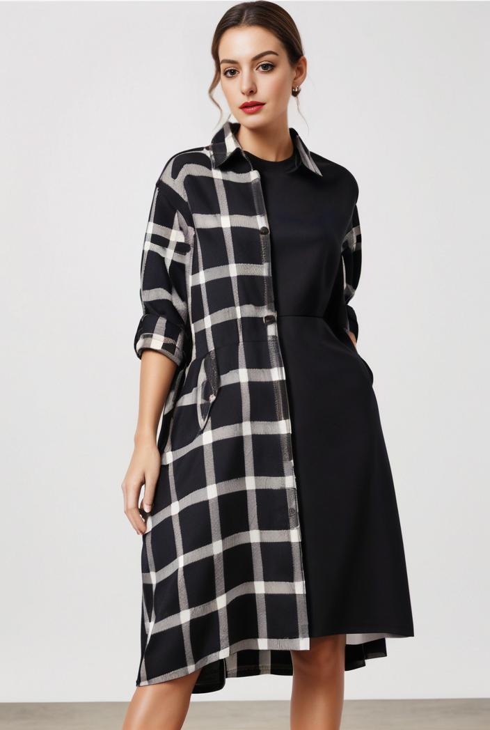 size curve dresses plus size loose elegant floral pattern stitching midi dress 124067