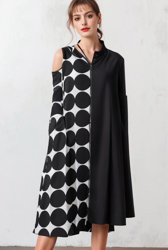 size curve dresses plus size loose elegant floral pattern stitching midi dress 124083