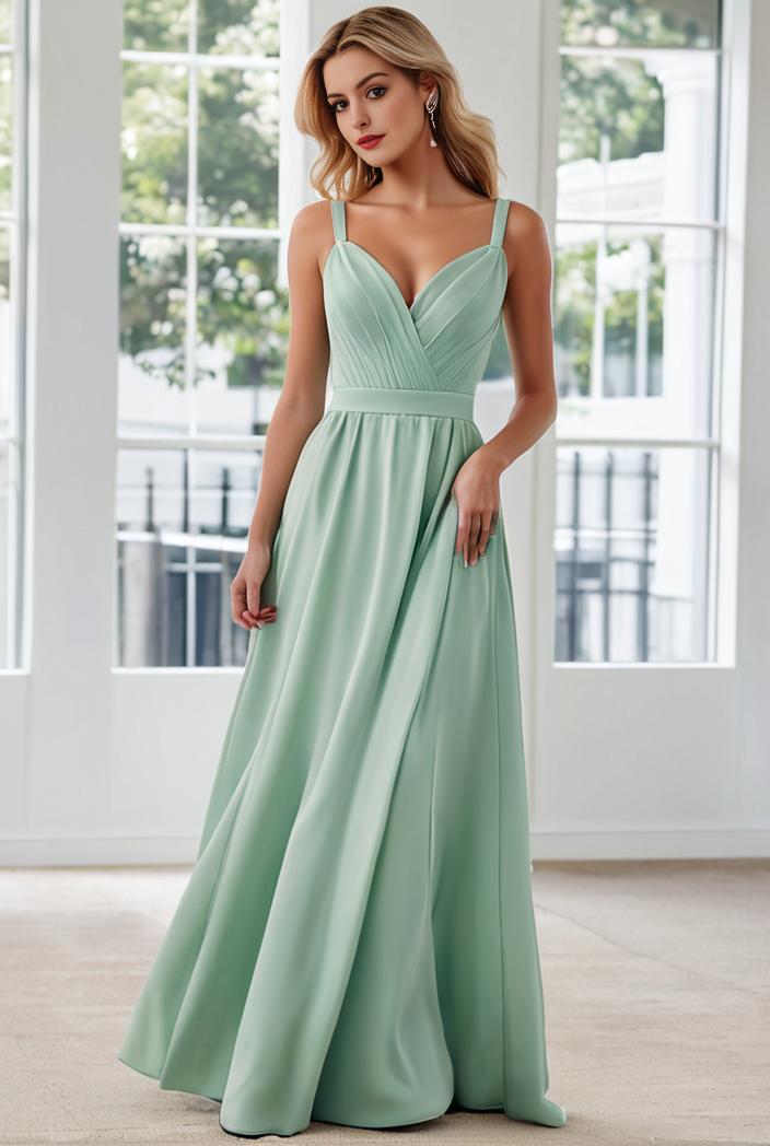 convertible chiffon lace open back spaghetti straps bridesmaid dress 129065
