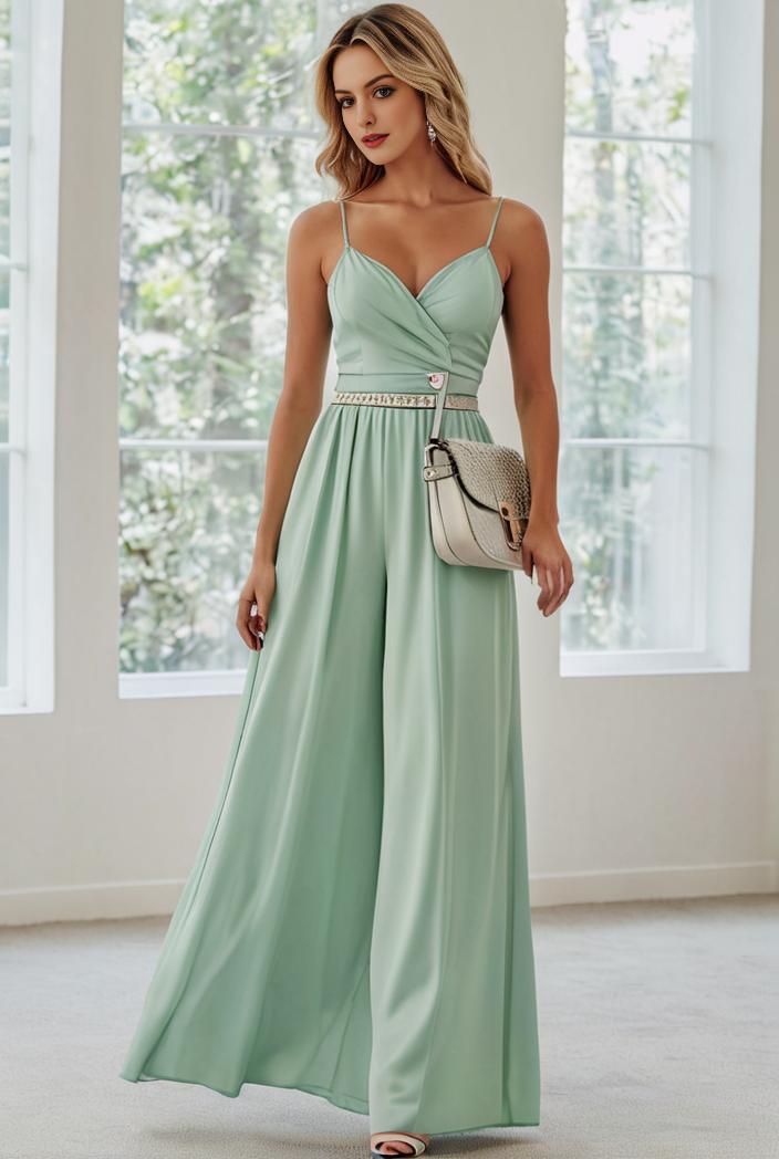 convertible chiffon lace open back spaghetti straps bridesmaid dress 129068