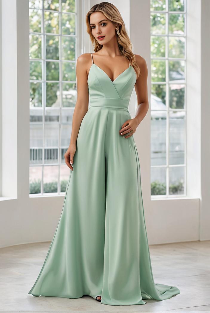 convertible chiffon lace open back spaghetti straps bridesmaid dress 129069
