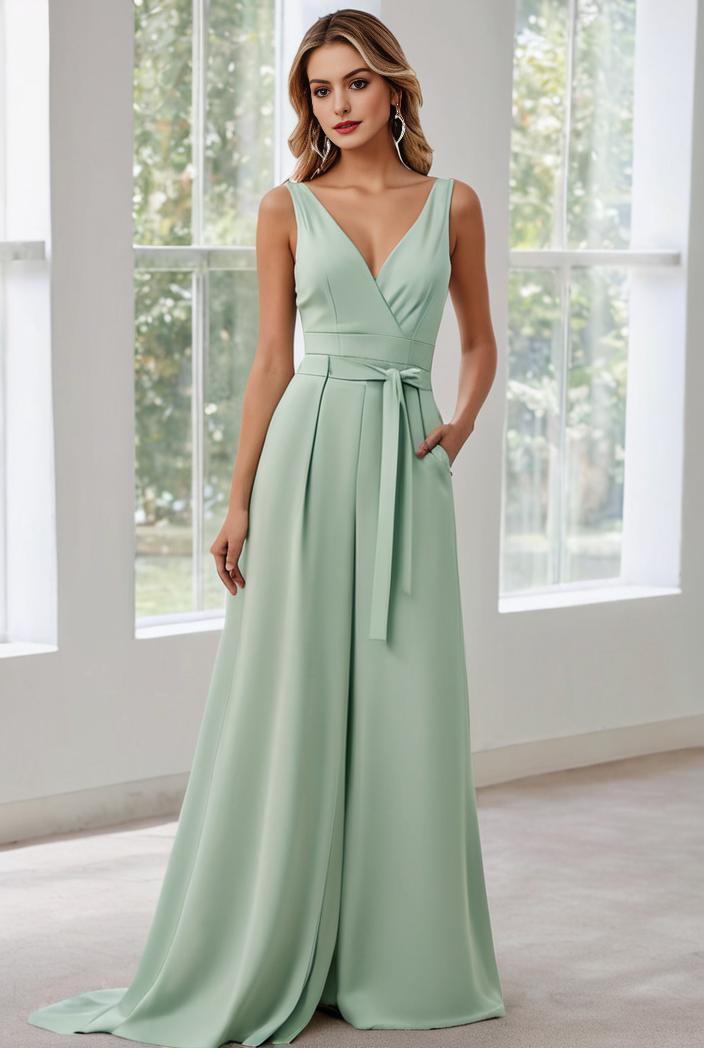 convertible chiffon lace open back spaghetti straps bridesmaid dress 129070