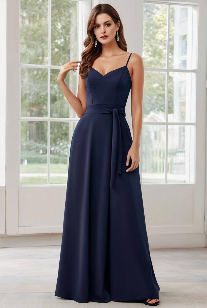 convertible chiffon lace open back spaghetti straps bridesmaid dress 129078