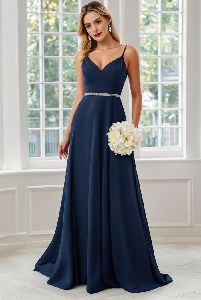 convertible chiffon lace open back spaghetti straps bridesmaid dress 129095