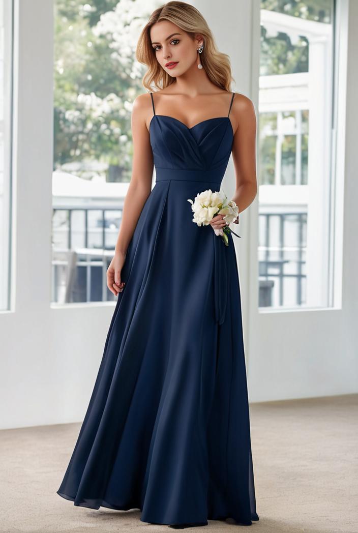 convertible chiffon lace open back spaghetti straps bridesmaid dress 129097
