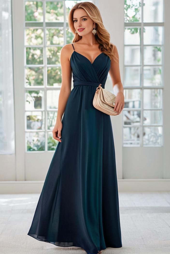 convertible chiffon lace open back spaghetti straps bridesmaid dress 129104