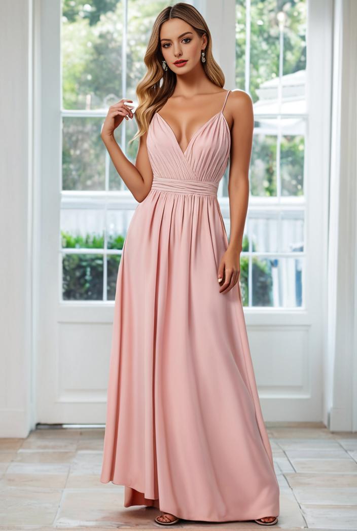 convertible chiffon lace open back spaghetti straps bridesmaid dress 129108
