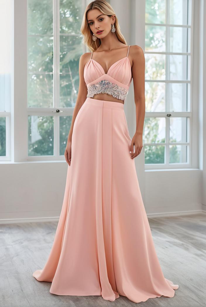 convertible chiffon lace open back spaghetti straps bridesmaid dress 129119