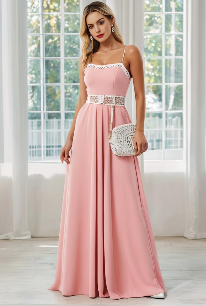 convertible chiffon lace open back spaghetti straps bridesmaid dress 129124