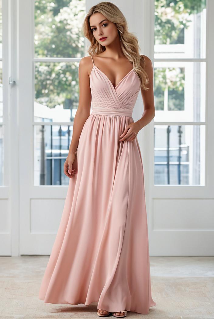 convertible chiffon lace open back spaghetti straps bridesmaid dress 129126