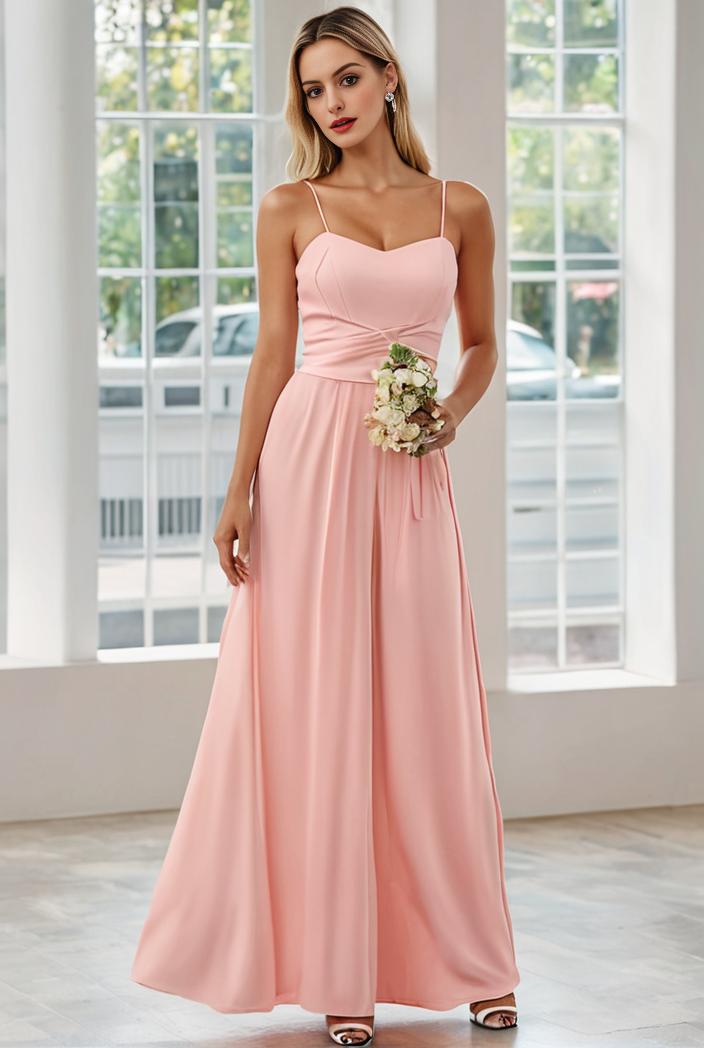 convertible chiffon lace open back spaghetti straps bridesmaid dress 129131