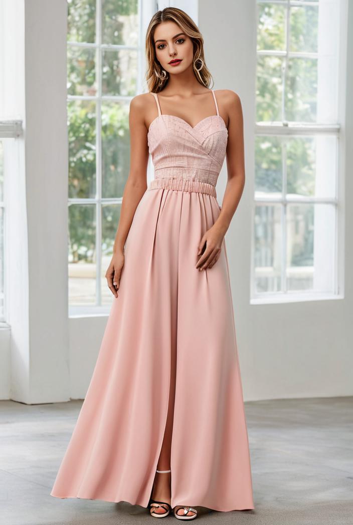 convertible chiffon lace open back spaghetti straps bridesmaid dress 129133