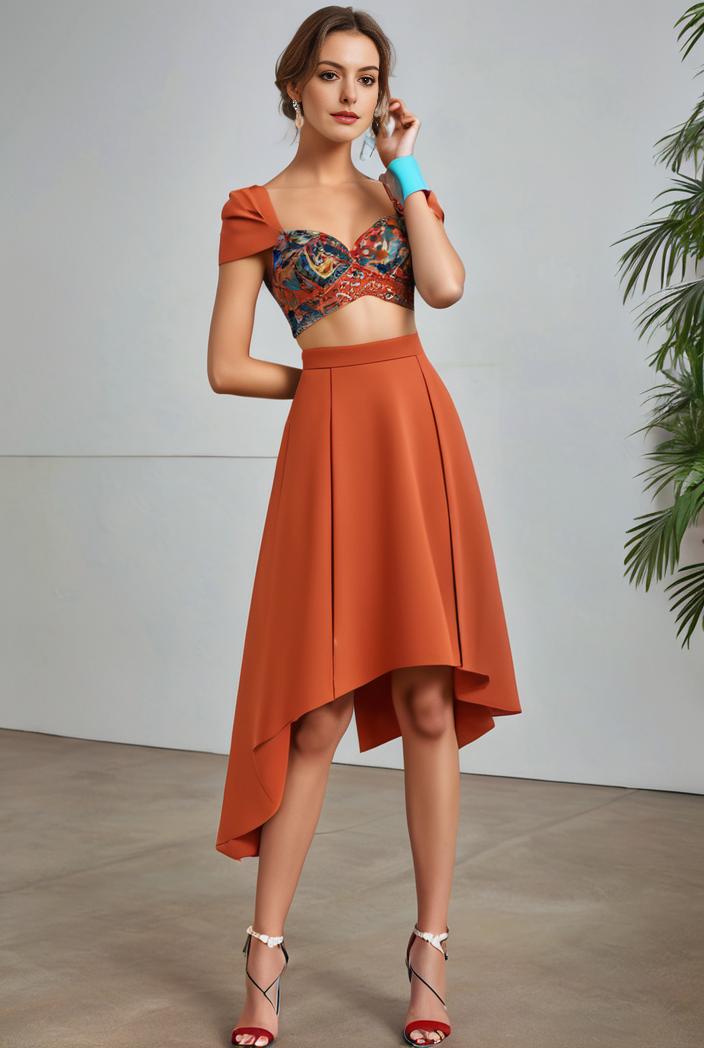deep v neck lace chiffon bridesmaid dress with asymmetrical hem 129493