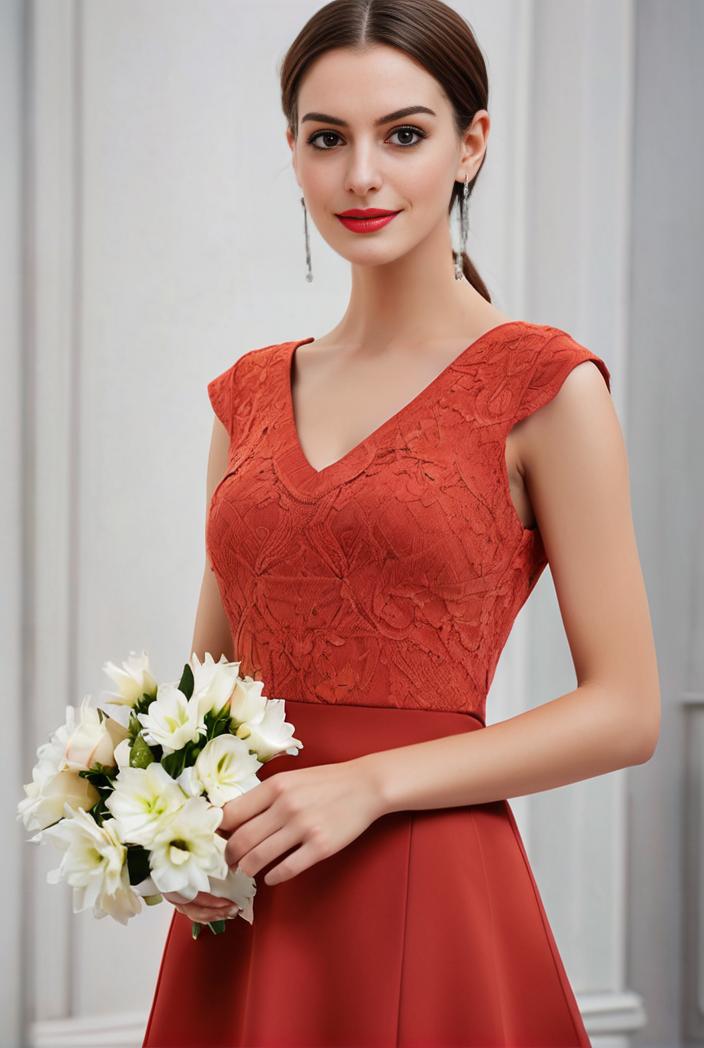 deep v neck lace chiffon bridesmaid dress with asymmetrical hem 129548