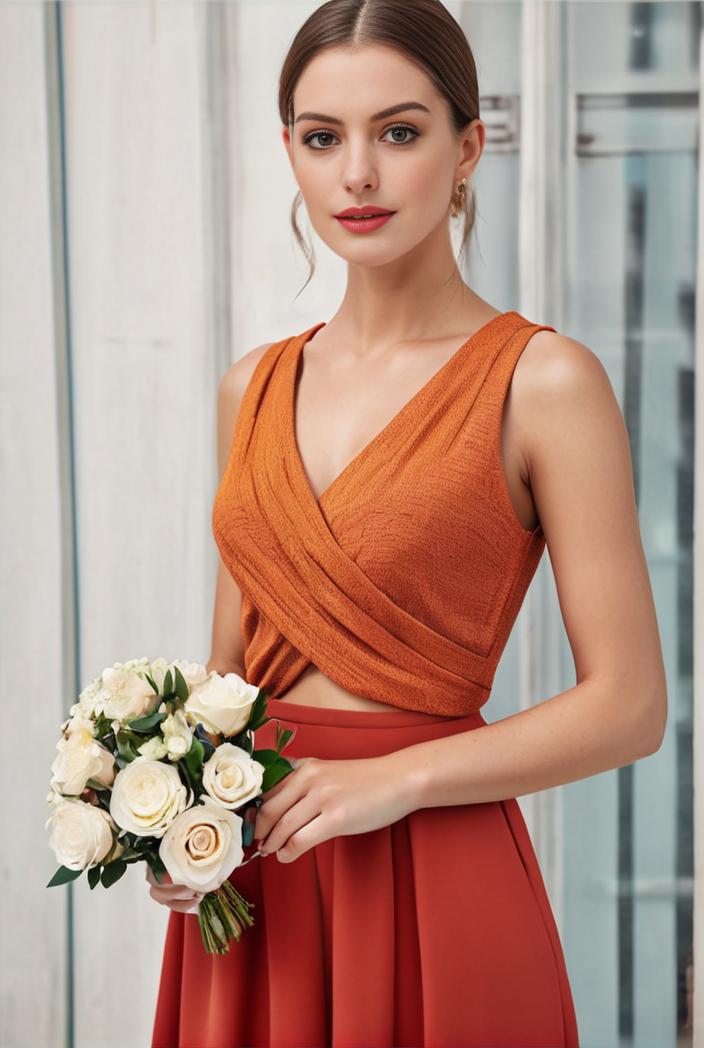 deep v neck lace chiffon bridesmaid dress with asymmetrical hem 129553