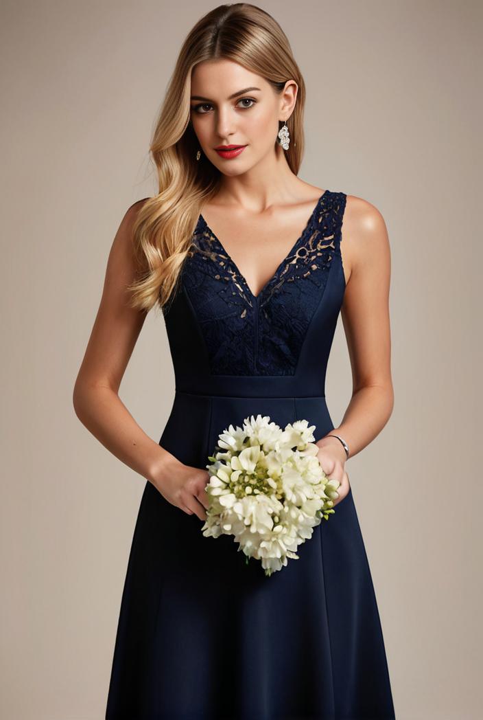deep v neck lace chiffon bridesmaid dress with asymmetrical hem 129571