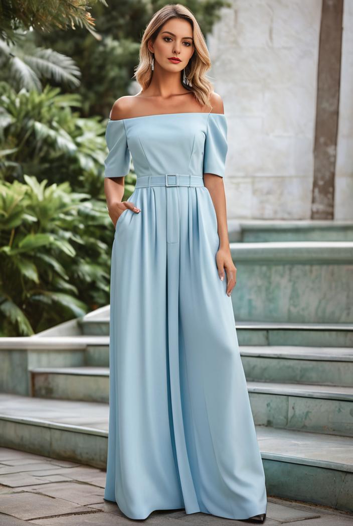 elegant chiffon high low off the shoulder bridesmaid dress 130358