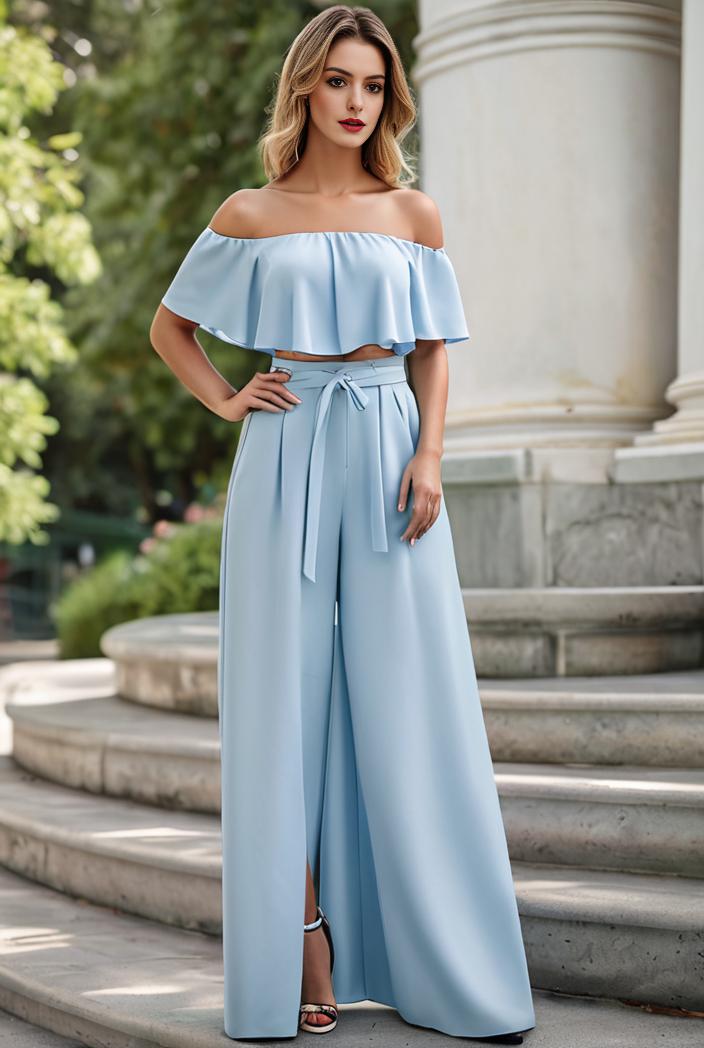 elegant chiffon high low off the shoulder bridesmaid dress 130363