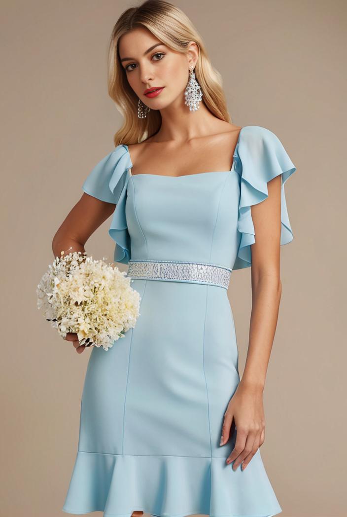 elegant chiffon high low off the shoulder bridesmaid dress 130402