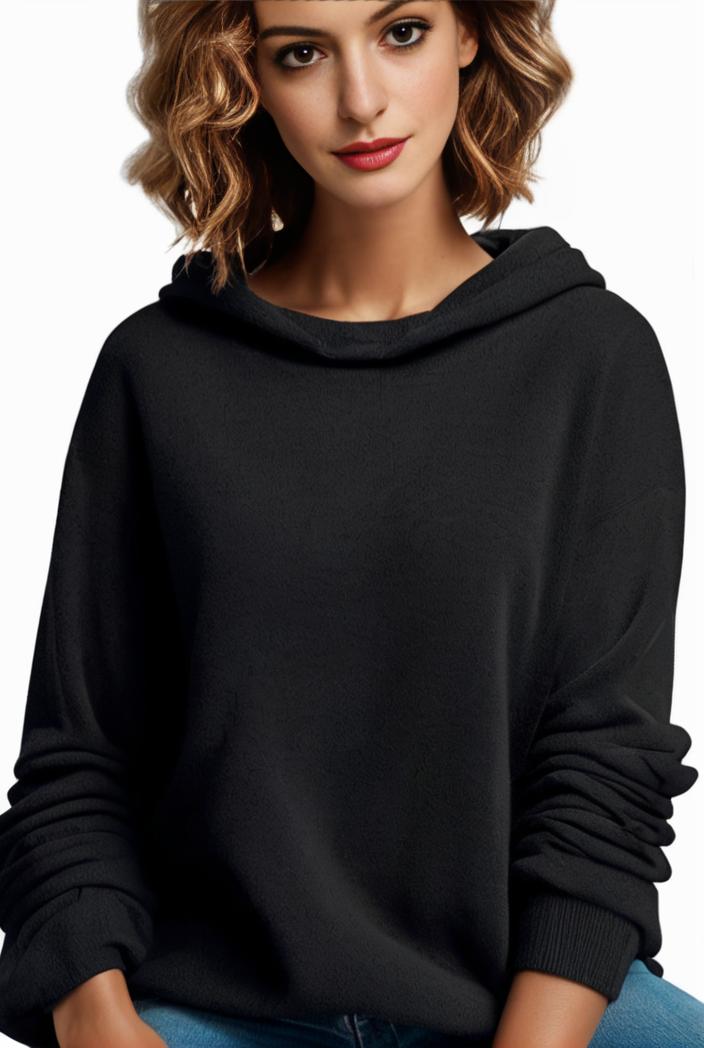 plus size casual hoodie women s plus solid ribbed long sleeve slight stretch hoodie drawstring sweatshirt 136512